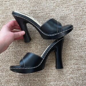 Soda Black Open-Toe Heels